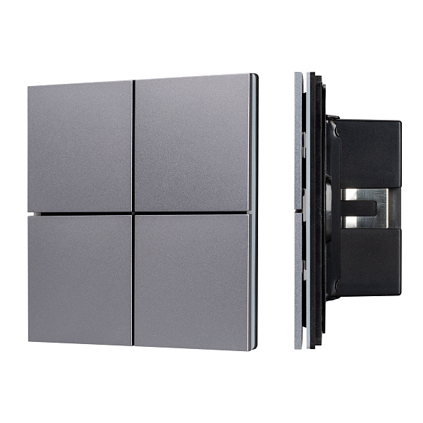 INTELLIGENT ARLIGHT Кнопочная панель KNX-304-23-IN Grey (BUS, Frameless) (IARL, IP20 Металл, 2 года) Lednikoff