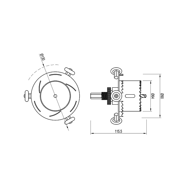 Двухуровневая коронка ATK-DRILL-R64-R90 (Arlight, IP20 Металл, 3 года) Lednikoff