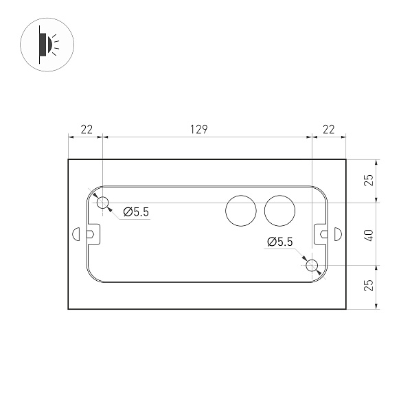 Светильник SP-WALL-FLAT-S170x90-2x6W Warm3000 (GR, 120 deg, 230V) (Arlight, IP54 Металл, 3 года) Lednikoff