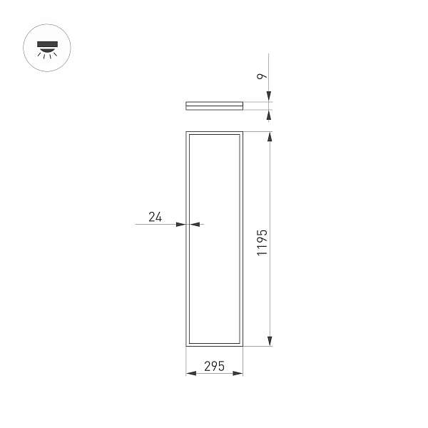 Светильник DL-INTENSO-S300x1200-40W Warm3000 (WH, 120 deg, CRI90, 230V) (Arlight, IP40 Металл, 5 лет) Lednikoff