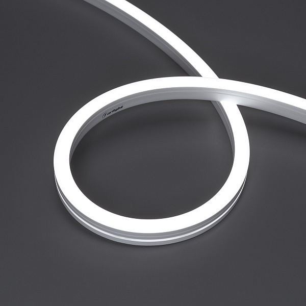 Светодиодная лента герметичная MOONLIGHT-SIDE-A140-12x17mm 24V White6000 (9.6 W/m, IP67, 5m, wire x2) (Arlight, Вывод боковой, 3 года)