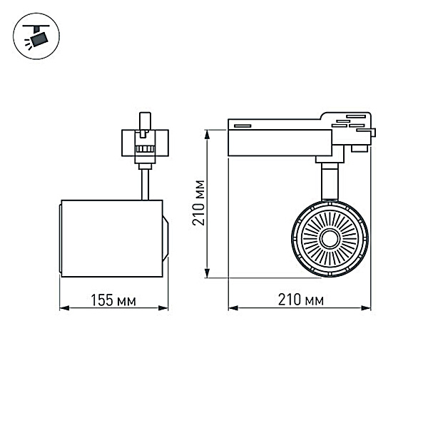 Светодиодный светильник LGD-1530BK-30W-4TR Warm White 24deg (Arlight, IP20 Металл, 3 года)