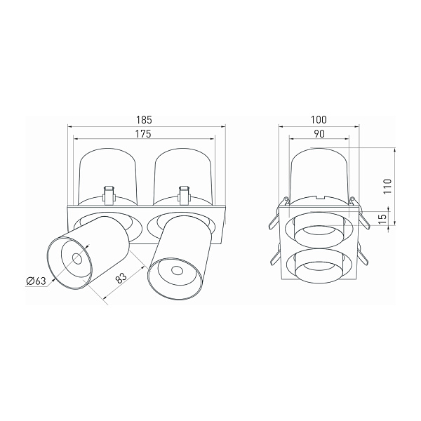 Светильник LGD-PULL-S100x200-2x10W White6000 (WH, 20 deg) (Arlight, IP20 Металл, 3 года) Lednikoff