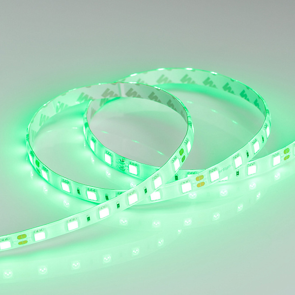 Светодиодная лента RTW 2-5000SE 24V Green 2x (5060, 300 LED, LUX) (Arlight, 14.4 Вт/м, IP65) Lednikoff