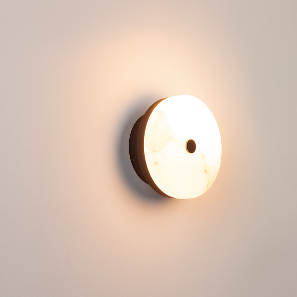 Светильник SP-MENTA-WALL-R165-12W Warm2700 (BK, 130 deg, 230V) (Arlight, IP20 Мрамор, 5 лет)