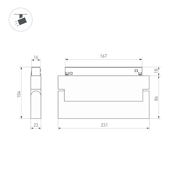 Светильник MAG-ORIENT-LASER-FOLD-S230-12W Warm3000 (BK, 30 deg, 48V, DALI) (Arlight, IP20 Металл, 5 лет) Lednikoff