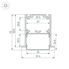 Профиль SL-LINIA52-3L-F-2000 ANOD (Arlight, Алюминий) Lednikoff