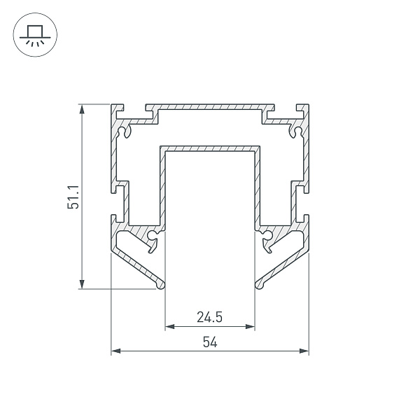 Профиль-держатель MAG-STRETCH-25-2000 (Arlight, Алюминий) Lednikoff