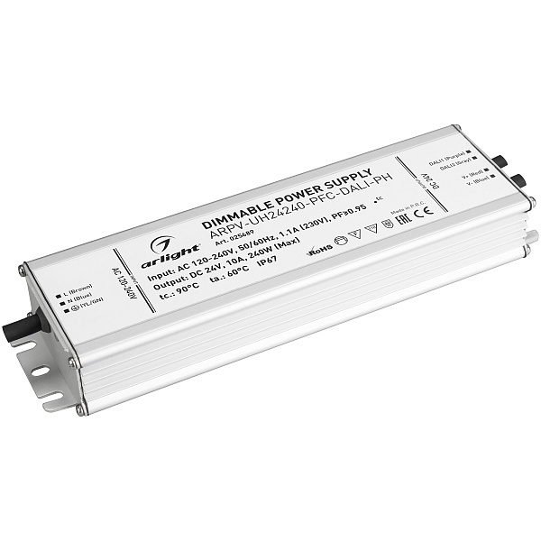 Блок питания ARPV-UH24240-PFC-DALI-PH (24V, 10.0A, 240W) (Arlight, IP67 Металл, 7 лет) Lednikoff