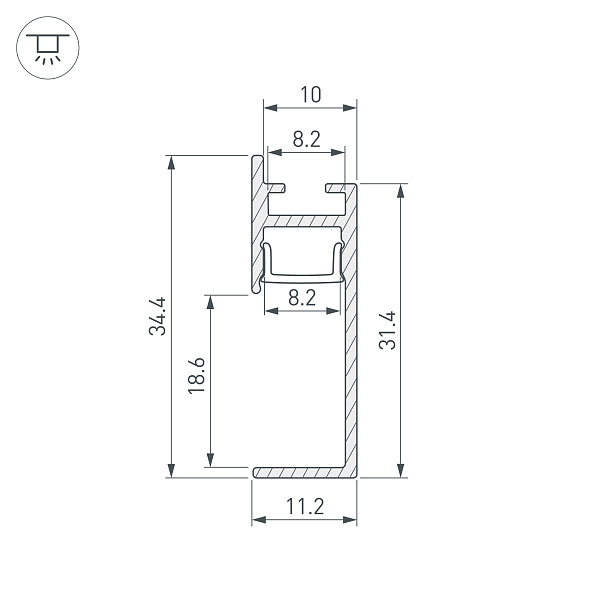 Профиль PLINTUS-H35-F-2000 BLACK (Arlight, Алюминий) Lednikoff