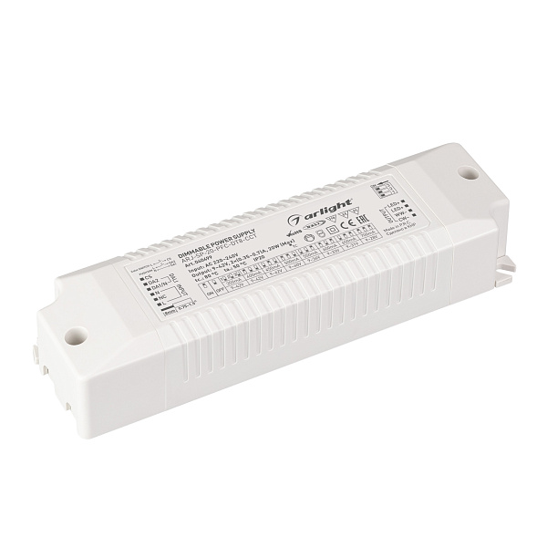 Блок питания ARJ-SP-20-PFC-DT8-ССT (20W, 9-42V, 0.35-0.7А) (Arlight, IP20 Пластик, 5 лет) Lednikoff
