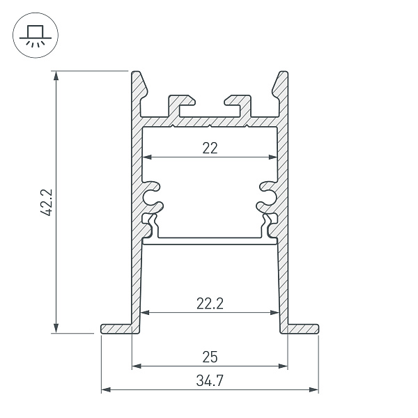 Профиль SL-COMFORT-3542-F-2000 ANOD BLACK (Arlight, Алюминий) Lednikoff
