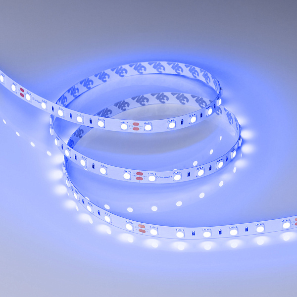 Светодиодная лента RT-B60-10mm 24V Blue (14.4 W/m, IP20, 5m) (Arlight, Открытый) Lednikoff