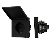 Механизм розетки влагозащищённый SCT-TENDO-MCP-SFPL-BK (230V, 16A) (Arlight, Матовый черный)