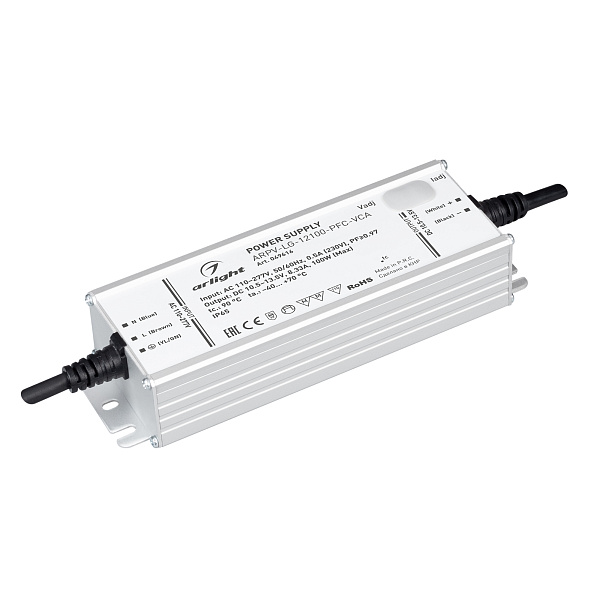 Блок питания ARPV-LG-12100-PFC-VCA (10.5-13.5V, 8.33A, 100W) (Arlight, IP65 Металл, 5 лет) Lednikoff