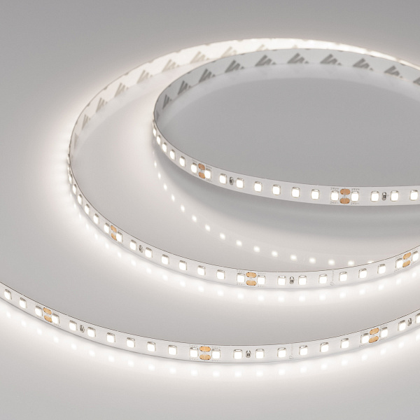 Светодиодная лента RT-A128-8mm 24V Day5000 (9.6 W/m, IP20, 2835, 5m) (Arlight, высок.эфф.150 лм/Вт) Lednikoff