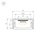 Набор для светодиодной подсветки ARL-KIT-SLIM-FC 24V Warm3000 (14 W/m, IP20, 2m) (Arlight, Алюминий+пластик) Lednikoff