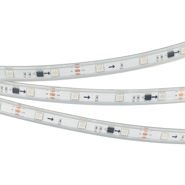 Светодиодная лента герметичная SPI-P-B30-12mm 12V RGB-PX3 (7.2W/m, IP66, 5060, 5m) (Arlight, бегущий огонь) Lednikoff