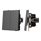Механизм выключателя двухклавишный проходной SWT-TENDO-MKP2-SFPL-GR (230V, 10A) (Arlight, Матовый графитовый) Lednikoff