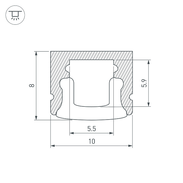 Профиль ARH-MINI5-2000 ANOD (Arlight, Алюминий) Lednikoff