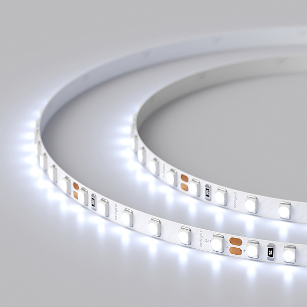 Светодиодная лента RT 2-5000 24V Cool 15K 5mm 2x (3528, 600 LED, LUX) (Arlight, 9.6 Вт/м, IP20) Lednikoff