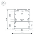 Профиль SL-LINIA52-3L-F-2000 ANOD (Arlight, Алюминий) Lednikoff