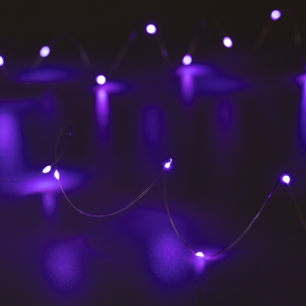 Светодиодная гирлянда ARD-DEW-HOME-2000-CLEAR-20LED-STD Purple (1.5V, Battery Pack, Cork) (Ardecoled, IP20) Lednikoff