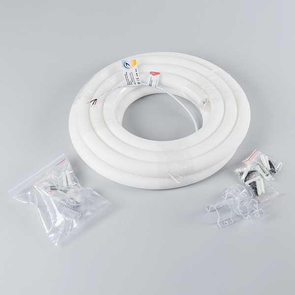 Светодиодная лента герметичная MOONLIGHT-TOP-M768-D25mm 24V White-MIX 360deg (14.4 W/m, IP65, 2216, 5m, wire x1) (Arlight, Вывод прямой, 3 года)