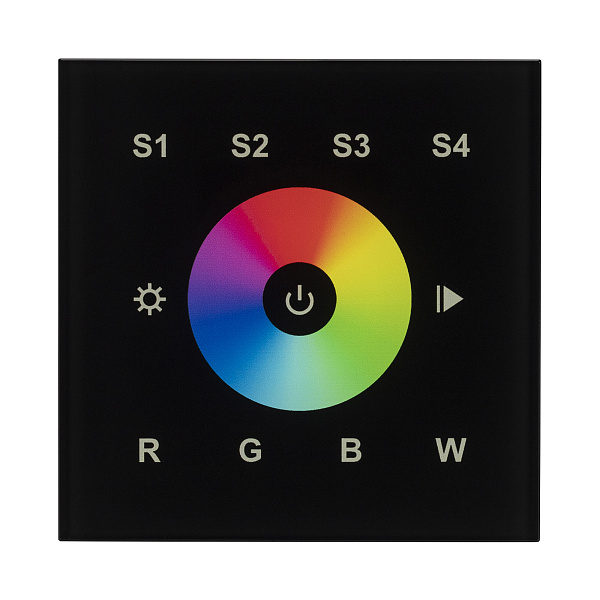 INTELLIGENT ARLIGHT Сенсорная панель DALI-901-11-1G-4SC-RGBW-DT8-IN Black (BUS/230V) (IARL, IP20 Пластик, 3 года) Lednikoff
