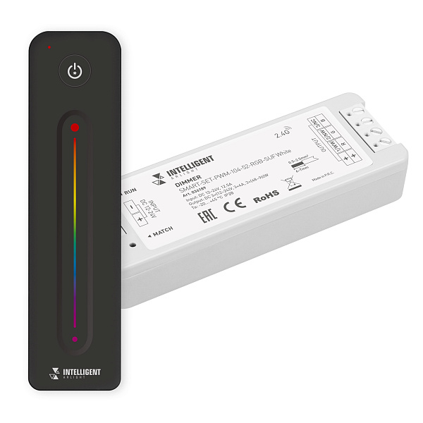 INTELLIGENT ARLIGHT Диммер SMART-SET-PWM-104-52-RGB-SUF White (12-24V, 3x4A, ПДУ LINE, 2.4G) (IARL, IP20 Пластик, 5 лет) Lednikoff