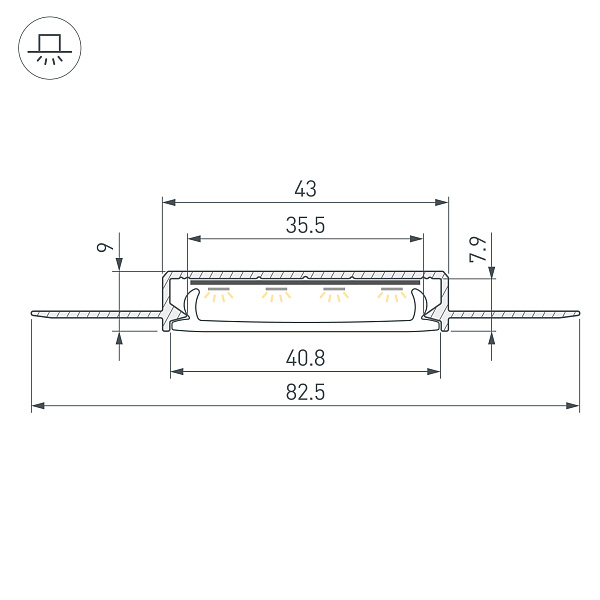 Профиль SL-LINIA40-FANTOM-2000 ANOD (Arlight, Алюминий) Lednikoff