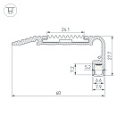 Профиль STAIR-W60-2000 ANOD BLACK (Arlight, Алюминий) Lednikoff