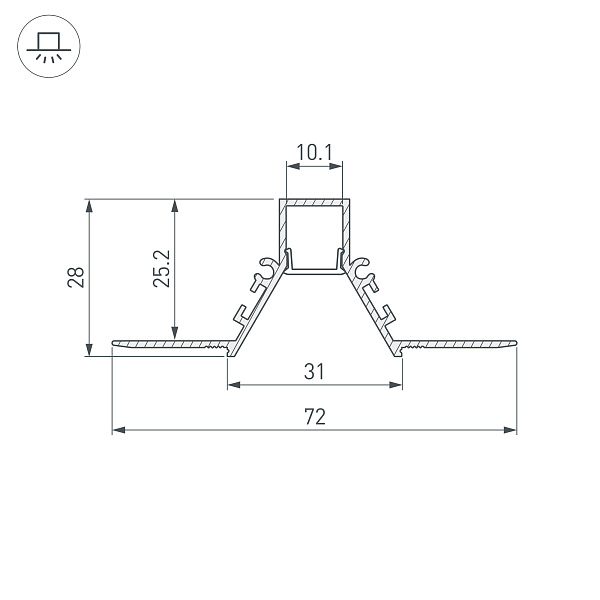 Профиль COMFORT10-V-FANTOM-2000 BLACK (Arlight, Алюминий) Lednikoff