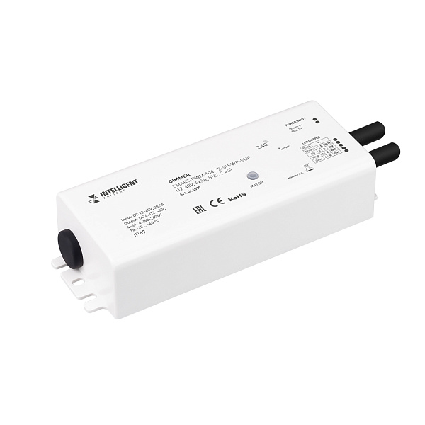 INTELLIGENT ARLIGHT Диммер SMART-PWM-104-72-SH-WP-SUF (12-48V, 4x5A, IP67, 2.4G)  (IARL, IP67 Пластик, 5 лет) Lednikoff