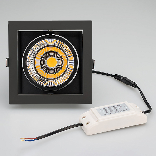 Светильник CL-KARDAN-S152x152-25W Warm3000 (BK-BK, 30 deg) (Arlight, IP20 Металл, 3 года) Lednikoff