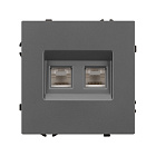 ARL NOBE Розетка компьютерная двойная софт-тач серый базальт SCT-MPC2-SFPL-GR (2хRJ-45, CAT6) (Arlight, -) Lednikoff