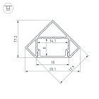 Профиль SL-KANT-H18-2000 BLACK (Arlight, Алюминий) Lednikoff