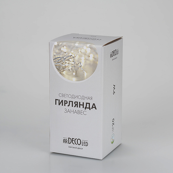 Светодиодная гирлянда ARD-CURTAIN-HOME-1500x1500-CLEAR-144LED Warm (230V, 6W) (Ardecoled, IP20) Lednikoff