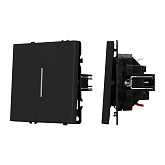 Механизм выключателя одноклавишный проходной LED SWT-NOBE-MKP1-SFPL-L-BK (230V, 10A) (Arlight, Черный оникс)