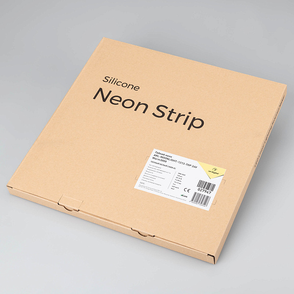 Светодиодная лента герметичная MOONLIGHT-TOP-A140-13x12mm 24V Warm3000 (9.6 W/m, IP67, 2835, 5m) (Arlight, Вывод боковой, 3 года)