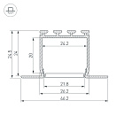 Профиль PLS-LOCK-H25-FM-2000 WHITE (Arlight, Алюминий) Lednikoff