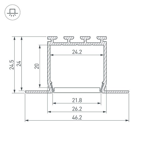 Профиль PLS-LOCK-H25-FM-2000 WHITE (Arlight, Алюминий) Lednikoff