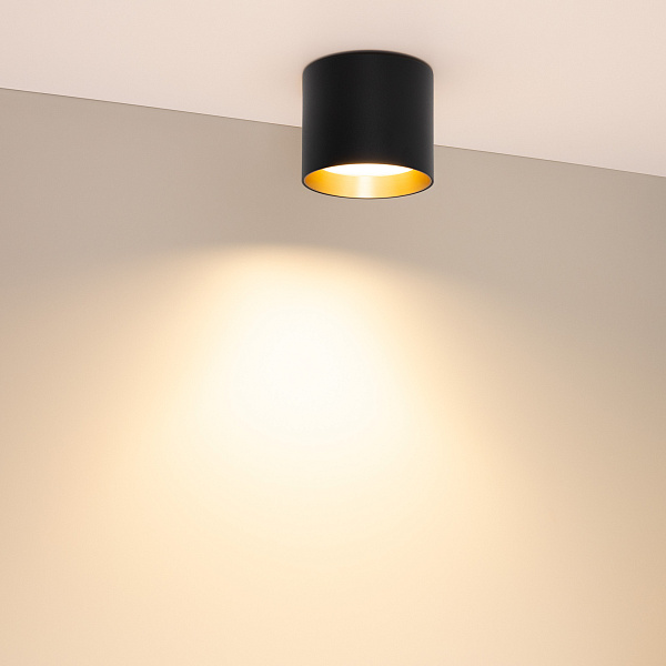 Светильник SP-BISCOTTO-R90-8W Warm3300-MIX (BK-GD, 80 deg, 230V) (Arlight, IP54 Металл, 5 лет) Lednikoff