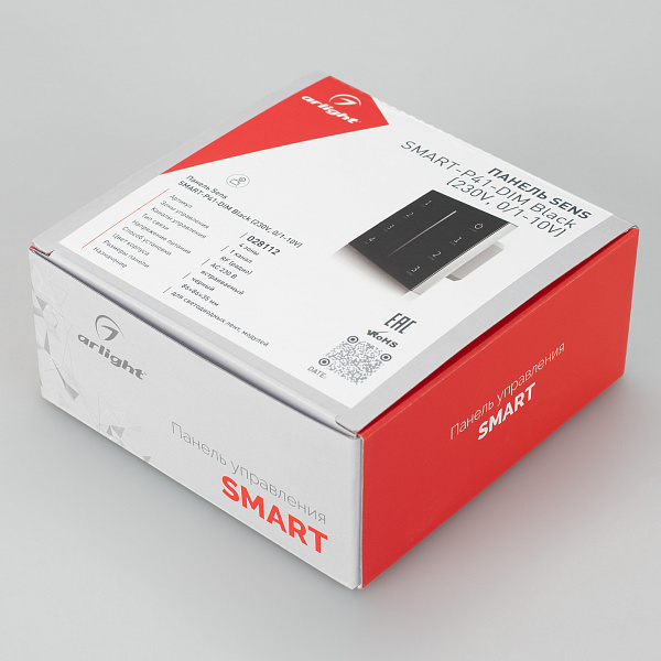 Панель SMART-P34-DIM-IN Black (230V, 0-10V, Sens, 2.4G) (Arlight, IP20 Пластик, 5 лет) Lednikoff