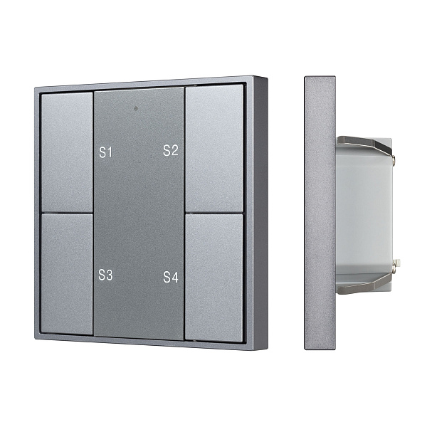 INTELLIGENT ARLIGHT Кнопочная панель DALI-201-23-1G-4SC-IN Silver (BUS, Frame) (IARL, IP20 Металл, 3 года) Lednikoff