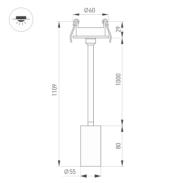 Светильник LGD-PERISCOPE-R55-9W Warm3000 (WH, 24 deg, 230V) (Arlight, IP40 Металл, 5 лет) Lednikoff