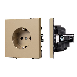 Механизм электрической розетки SCT-NOBE-MEU1-SFPL-GD (230V, 16A) (Arlight, Золотой песок)