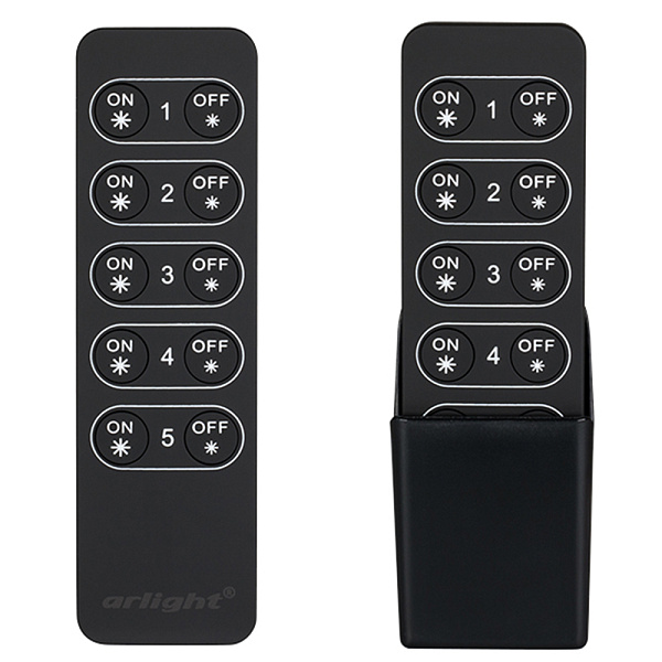 Пульт SR-2833K5 Black (диммер 5 зон) (Arlight, IP20 Пластик, 3 года) Lednikoff