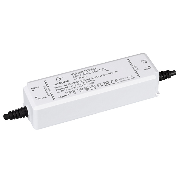 Блок питания ARPV-SP-24100-PFC (24V, 4.2A, 100W) (Arlight, IP67 Пластик, 5 лет) Lednikoff