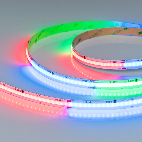 Светодиодная лента SPI-COB-X630-12mm 24V RGB-PX63 (11 W/m, IP20, 5m) (Arlight, -) Lednikoff